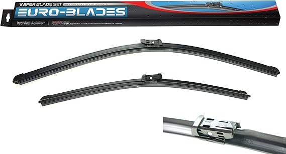 EURO-BLADES Front Windshield Wiper Blades Set of 2 24 + 21 Compatible with VW TIGUAN MK1 (Tiguan MK1)