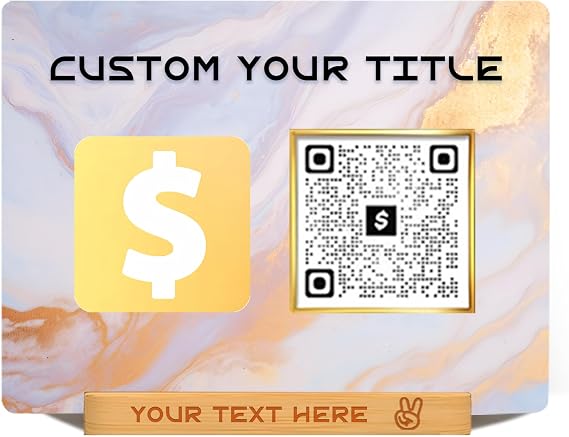 Custom Multi Business QR Code Sign Personalized Scan to Pay Base with Text Logo Venmo Instagram Facebook Social Media Salon Hairdressing Restaurants Wifi Sign (QR 1)