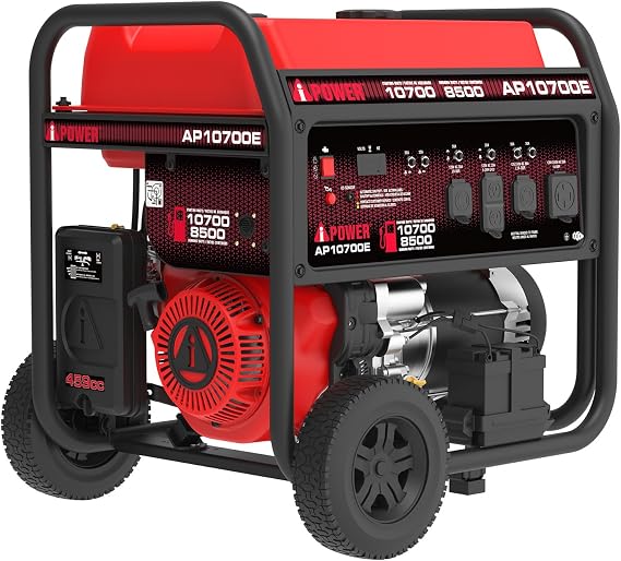 A-iPower 10700-Watt Electric Start Gas Portable Generator, CO Sensor