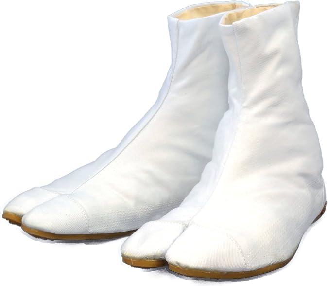 Shinobiya Ninja Tabi Shoes Low Top Comfort Cushioned Split Toe Boots 7 Clips White