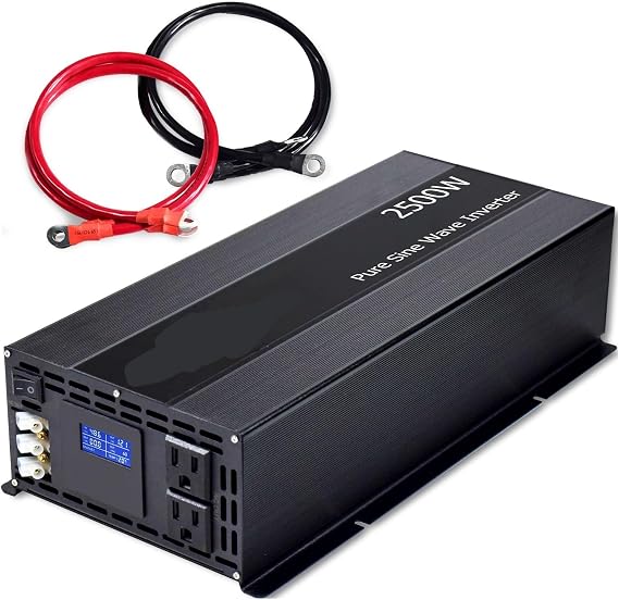 Pure Sine Wave Solar Inverter Power 2500W 12V/24V/36V/48V DC to 120V/220V/230V/240V AC Converter Power Supply Inverter Battery(12V,220V)