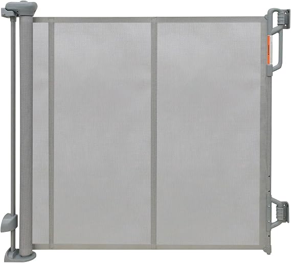 Retractable Baby Gate, 55 Wide Mesh Safety Gate for Babies and Pets, 34 Tall, Easy One-Handed Use, Indoor & Outdoor Stair, Doorway, Hallway Fence