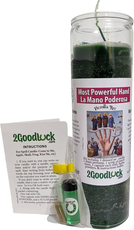 Most Powerful Hand Dressed Candle - Veladora Preparada Mano Poderosa