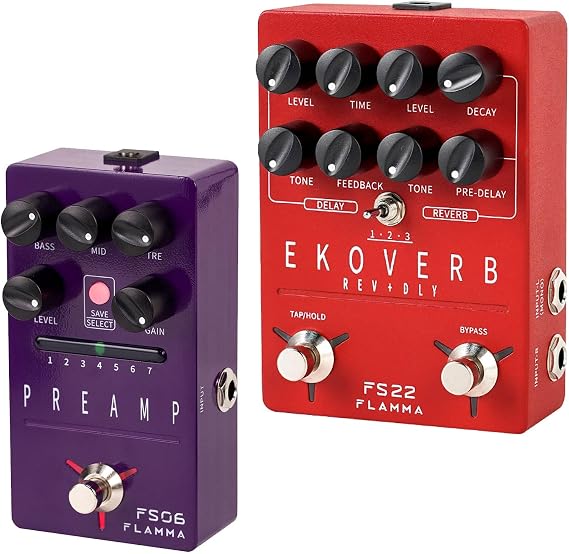FLAMMA Delay&Reverb Combo and Preamp Pedal