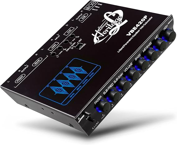 Lanzar Parametric Equalizer with Subwoofer - 9 Volt RMS Pre-Amp Output with Subwoofer Gain Control and 2 Input Sources Selectable, Pre-amp Line Aux Inputs Via RCA Jacks