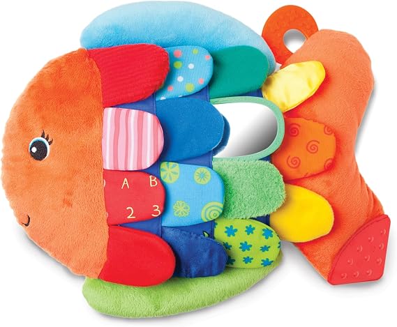 Melissa & Doug Ks Kids, Flip Fish Stuffed Animal, Soft Baby Book, Multi-Textured Squeaking & Crinkling Infant Sensory Toys for Babies with Baby Mirror, Tummy Time Toys for Infants Ages 09 Months