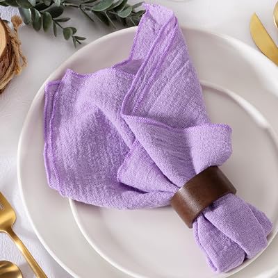 MLMW Purple Lavender Cloth Napkins Set of 6 Linen Spring Easter Table Napkins Cloth Bulk Washable Table Napkins 16.516.5 for Wedding Party Baby Bridal Shower Birthday Table Decorations