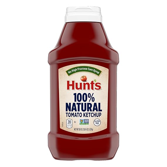Hunts 100% Natural Tomato Ketchup, No High Fructose Corn Syrup, 38 oz.