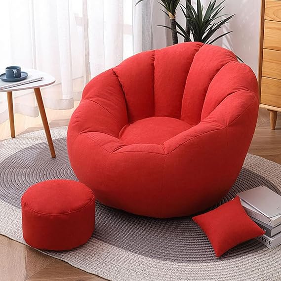 Bean Bag Chair, Lounger Bean Bag for Adults Teens Personal Sized, Single Beanbag Lounge Chair for Gaming, Reading, and Relaxing(Color:A)