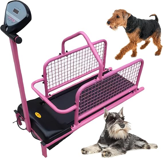 Dog Treadmill, Dog Slat Mill for Small Dogs, Doggy Treadmill Dog Pacer Treadmill, Pet Fitness Treadmill with LCD Display Screen Slat Mill for Dogs to Keep Active and Fit, Up to 176LBS,Pink