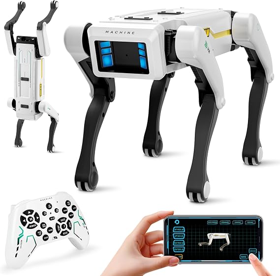 Akıllı Robot Köpek - Ses Kontrollü Etkileşimli STEM Evcil Hayvan, 30+ Eylem ve APP Programlama, 6 Yaş ve Üzeri Çocuklar için Dayanıklı Tasarım (iOS/Android ile uyumlu)