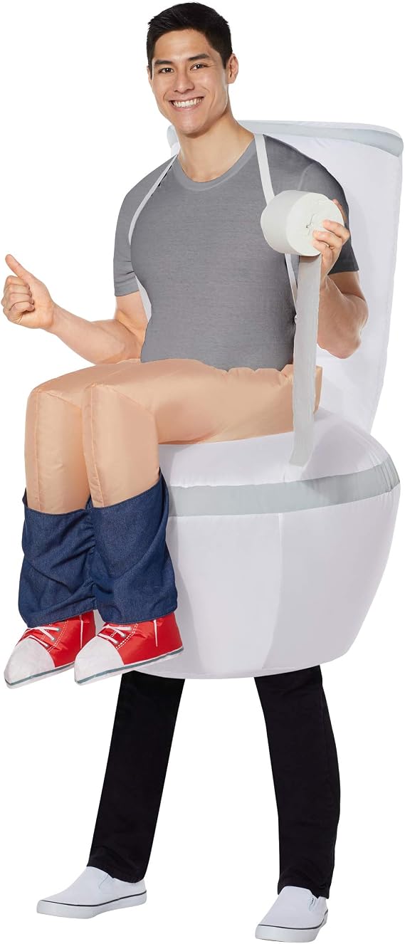 Spirit Halloween Adult Party Pooper Inflatable Costume, Men, ONE SIZE FITS MOST, Multicolor