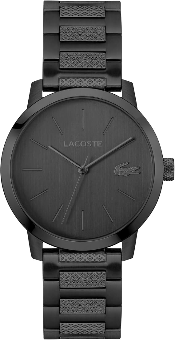Lacoste Three Hand Quartz Movement Watch for Men LACOSTE.12.12 Metropole Collection with Silver, Gold or Black Stainless Steel Bracelet