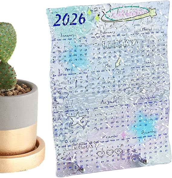Desk Calendar 2026 Acrylic Clear Art Planner