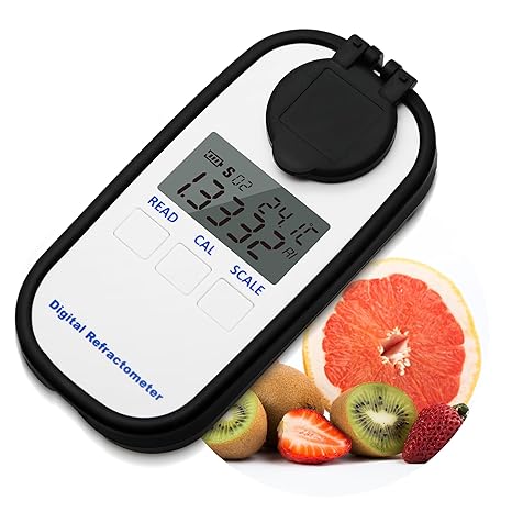 Digital Sugar Refractometer 0-90.0% Brix Refractometer Sugar Content Tester with Automatic Temperature Compensation (ATC) Refractometer to Measure Brix & Refractive Index (Model AMR302)