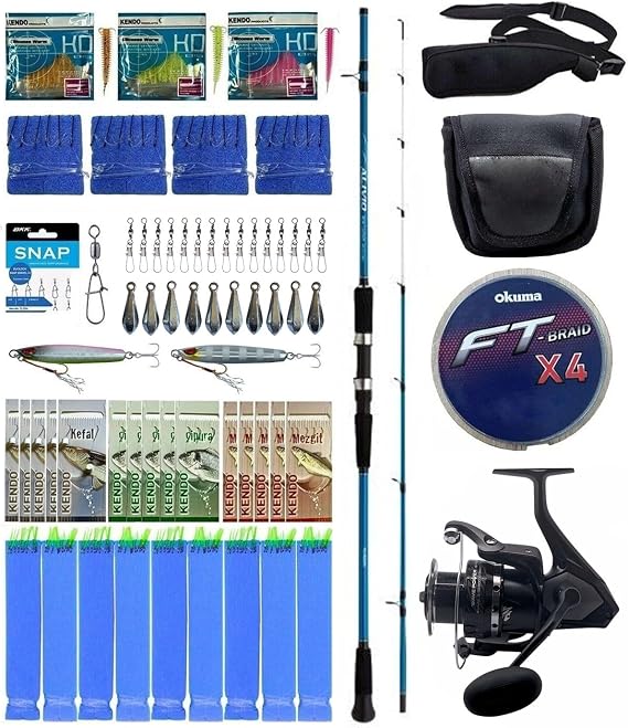 Hazır Tekne Oltası Seti Shimano Kamış Alivio Boat Quiver 2,10m 50-150g 2pc&Okuma Wave Power WP-6000A1 Olta Makinesi