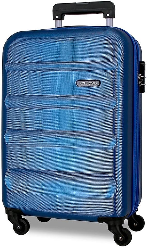 Roll Road Flex Cabin Suitcase Blue 35x55x20 cms carry-on luggage Air Europa Hard Shell ABS Side Combination Lock 33L 2,78 kgs 4 Double Wheels