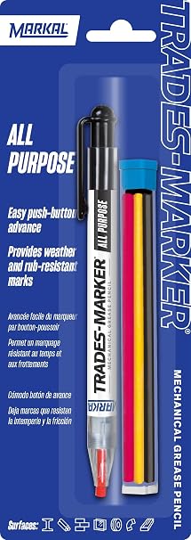 Markal 96000 Trades Marker 5 Assorted Colors and Holder, STARTER PACK (5 Refills)