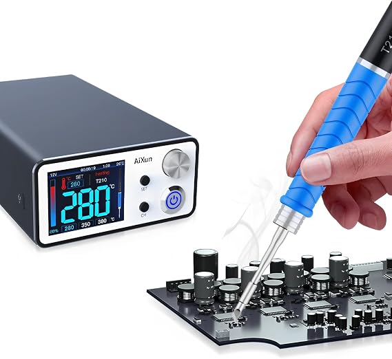 AIXUN T3B Intelligent Soldering Station with T115/T210 Series Handle Welding Iron Tips Electric Set for SMD BGA Repair(T3B-210-3Tips)