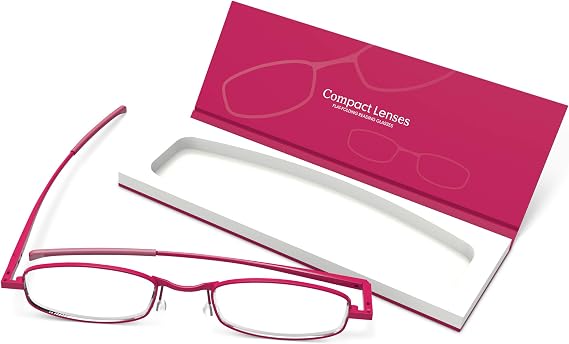 Compact Lenses Flat Folding-Reading Glasses-Berry +2.5