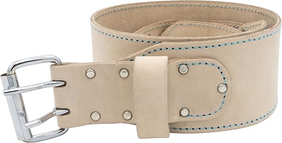 OX Pro White Leather Tool Belt - 3 in Wide, Size 34-44 in