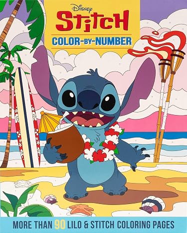 Disney Stitch Color-By-Number - Coloring Book for Teens and Adults, Officially Licensed