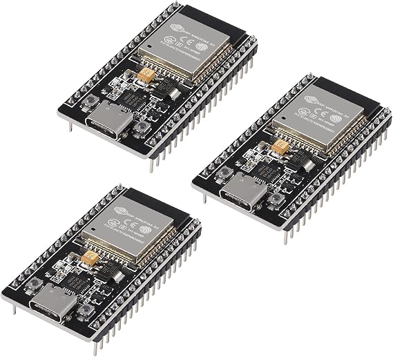 AITRIP 3PCS 38Pins Type-C USB ESP32S ESP32 ESP-WROOM-32 Development Board 2.4GHz WiFi Dual Cores Microcontroller Integrated with Antenna RF Low Noise Amplifiers Filters for Arduino IDE
