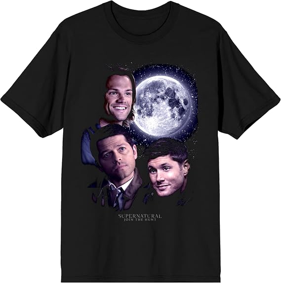 Supernatural Characters  Moon Men's Black T-Shirt