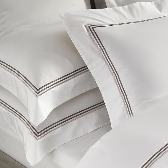 White Pillow Cases 2 Pack King Size, 100% Cotton Pillowcases, 50x90