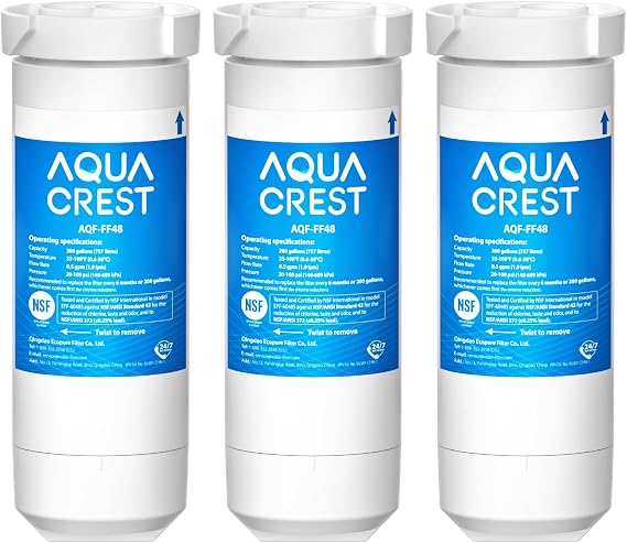 AQUA CREST XWF Water Filter Replacement for GE WR17X30702, 3 Pack No chip