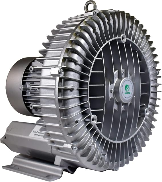 3.4 Hp Regenerative Blower 220V-480V 3Phase, 222CFM, 76" H2O press. Goorui-USA GHBH 003 34 1R7