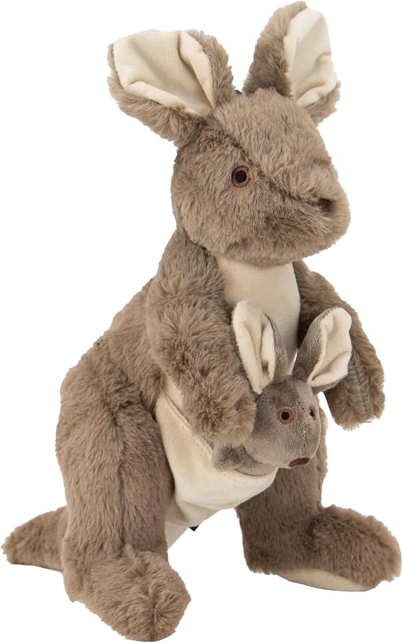 Ancol Cuddle Kangaroo & Joey Squeaking Dog Toy 31cm - Soft, Plush Comfort Toy for Gentle Play & Cuddling