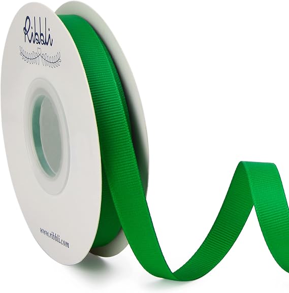 Ribbli Emerald Green Grosgrain Ribbon, 1/2 inches x Continuous 25 Yards,Use for Bows DIY Hair Accessories,Gift Wrapping,Craft and Sewing