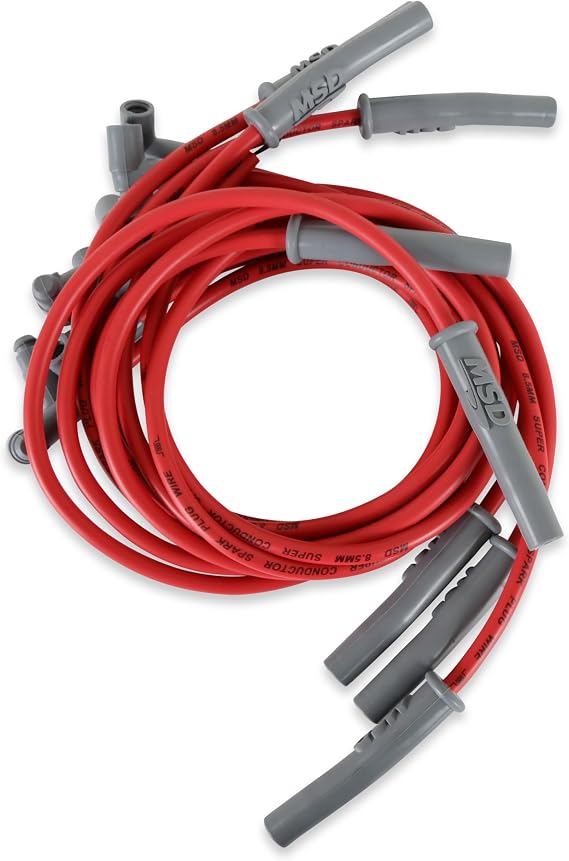 MSD 35859 Super Conductor Spark Plug Wire Set, Red