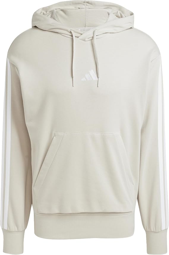 adidas Men's Essential Three Stripes French Terry Hoodie Hooded Sweatshirt (pack of 1)