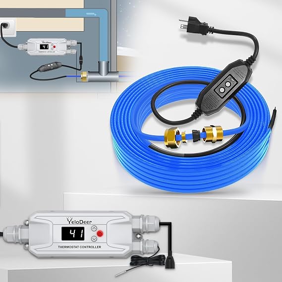 CSA 120V 10 FT In Pipe Heating Cable Kit With Saving Controller