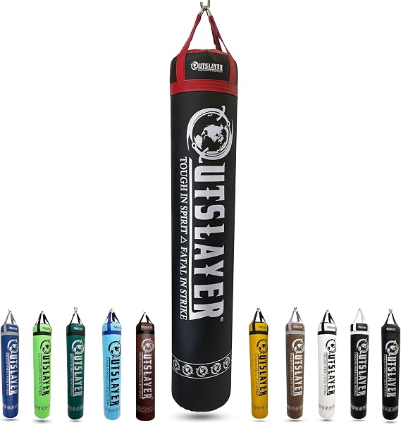 Outslayer Muay Thai Kickboxing Heavy Punching Bag 6ft 130 lb Made in USA for MMA, Boxing & Training