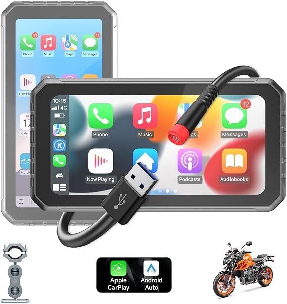 Spedal CL872 6.25" Motorcycle CarPlay & Android Auto Screen, Full Body Waterproof, GPS Navigation for Motorbike, Bluetooth, Siri/G00gle Assistant