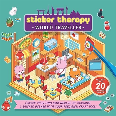Sticker Therapy: World Traveller: Design your own miniature 3D scenes | Over 150 stickers to create the cutest, cosiest rooms