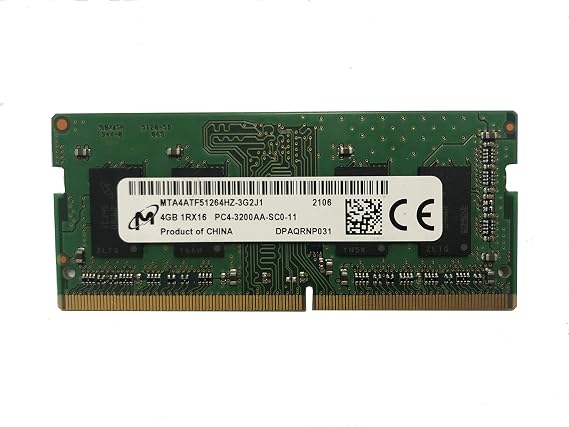 MICRON 4GB DDR4 3200MHz PC4-25600 1.2V 1R x 16 SODIMM Laptop RAM Memory Module MTA4ATF51264HZ-3G2J1, OEM Package