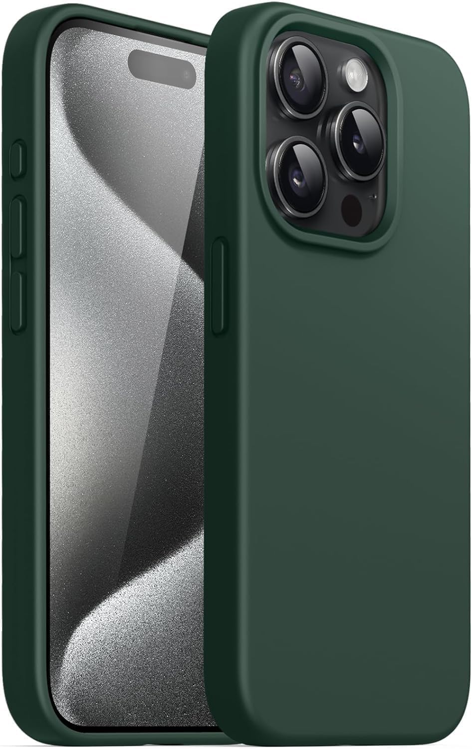 MADNOVA iPhone 12/12 Pro İle Uyumlu Lansman Kılıf İnce Sıvı Silikon 3 Katmanlı Tam Kaplamalı Yumuşak Jel Kauçuk Telefon Kılıfı Haki Yeşil