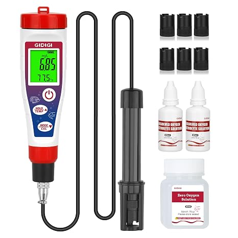 Dissolved Oxygen Meter 0.0-40.0 mg/L with 4.92 feet Probe Cable
