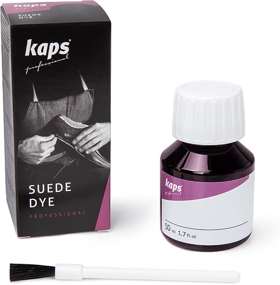 Nubuck & Suede Shoe Dye, Fix Repair Color and Paint Shoes Bags and Leather Goods, with Application Brush, Many Colors, by Kaps (129 - Light Brown)