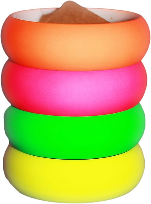 NEON NATION 4 Pack 1980s Style Costume Bracelets 1" Bangles with Smooth Touch Finish