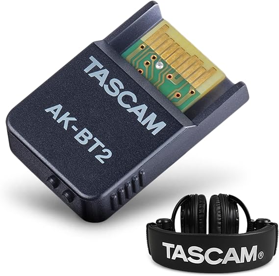 TASCAM AK-BT2 Bluetooth Adapter and Studio Headphones Bundle