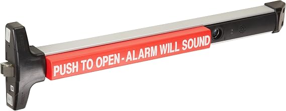 Detex Weatherized Rim Exit Device for 36" Wide Door, Exit Alarm, Clear Anodized Aluminum Finish