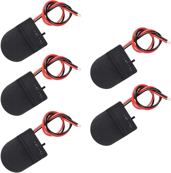ACEIRMC 5pcs Button Battery Holder Coin Cell Battery Holder with Switch 1X CR2032 Battery Holder Battery Storage Boxes Cover with Leads On ON-Off Switch Socket Container CR2032 3V-Black