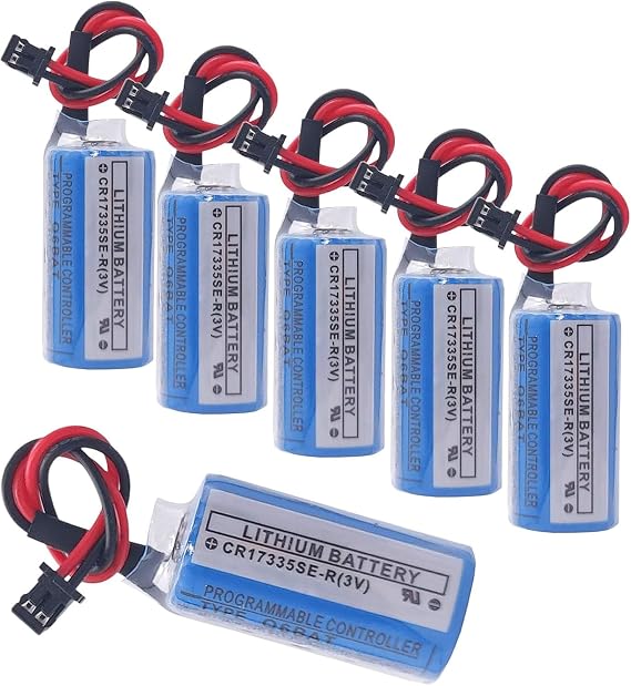 [6-Pack Q6BAT CR17335SE-R 3V 1800mAh Lithium Battery Replacement Battery for Mitsubishi Q25PRHCPU Q170HBATC QNS FANUC System