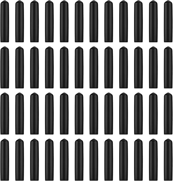 EBOOT 48 Pack Black Rubber Pourer Cap Liquor Bottle Pourer Cover Dispenser Spout Dust Covers