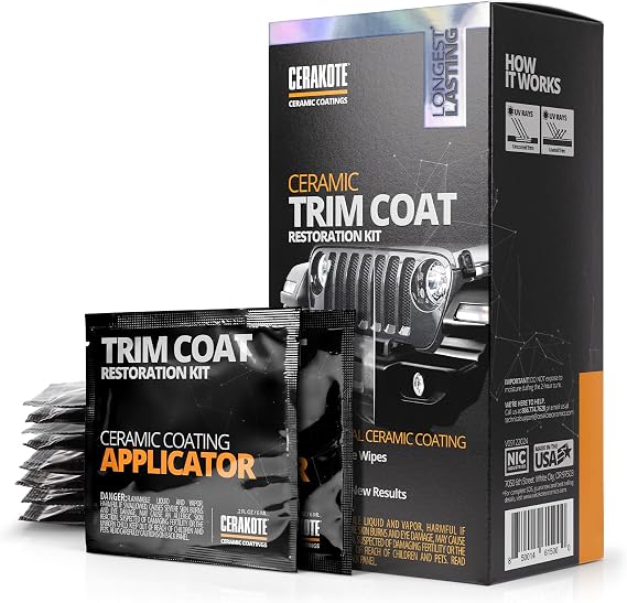 CERAKOTE Ceramic Trim Coat Kit - Quick Plastic Trim Restorer - Ceramic Coating  Restoration to Last Over 200 Washes A Ceramic Coating, Not a Dressing